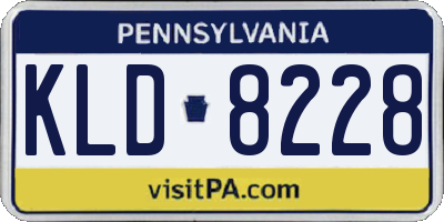 PA license plate KLD8228