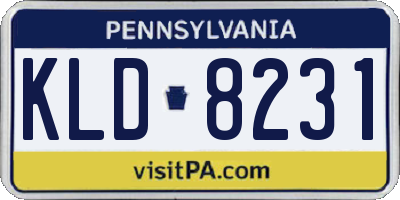 PA license plate KLD8231