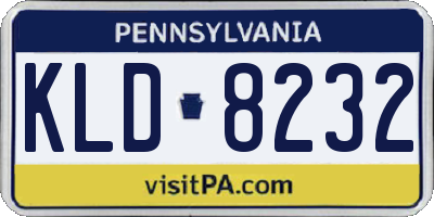 PA license plate KLD8232