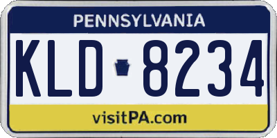 PA license plate KLD8234
