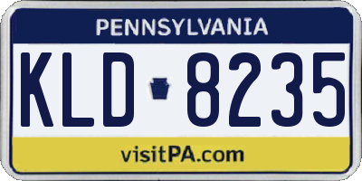 PA license plate KLD8235