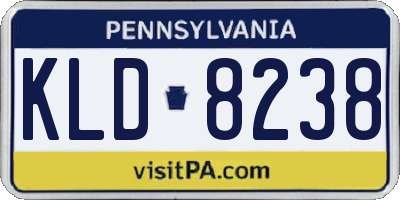 PA license plate KLD8238