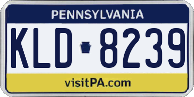PA license plate KLD8239