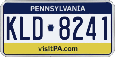 PA license plate KLD8241