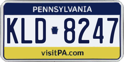 PA license plate KLD8247