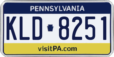 PA license plate KLD8251