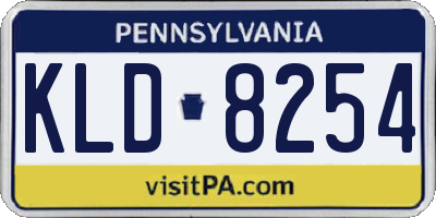 PA license plate KLD8254