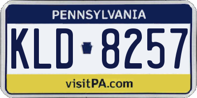 PA license plate KLD8257