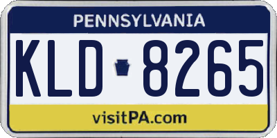 PA license plate KLD8265