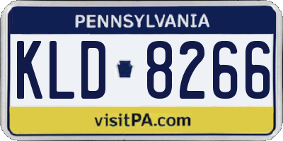 PA license plate KLD8266