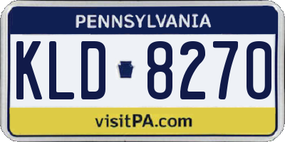 PA license plate KLD8270