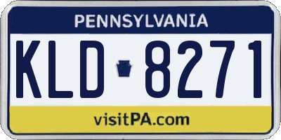 PA license plate KLD8271