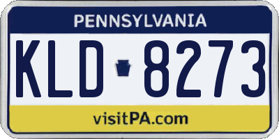 PA license plate KLD8273