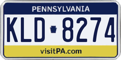 PA license plate KLD8274