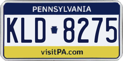 PA license plate KLD8275