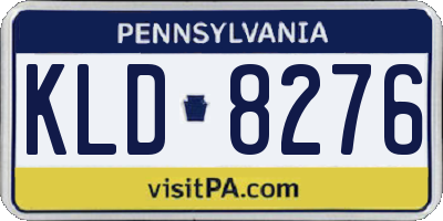 PA license plate KLD8276