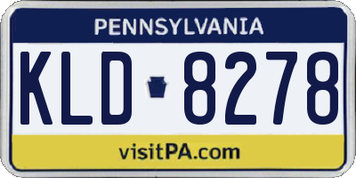 PA license plate KLD8278