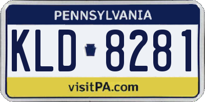 PA license plate KLD8281
