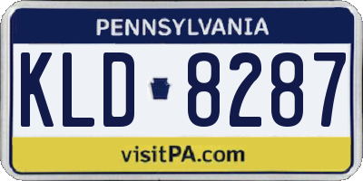 PA license plate KLD8287