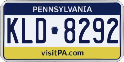 PA license plate KLD8292