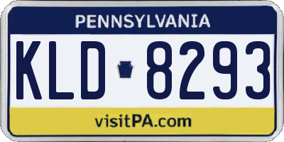 PA license plate KLD8293