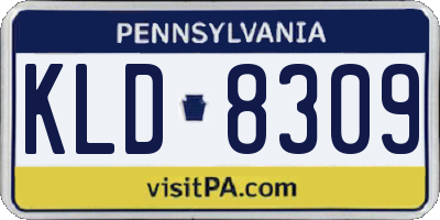 PA license plate KLD8309