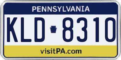 PA license plate KLD8310