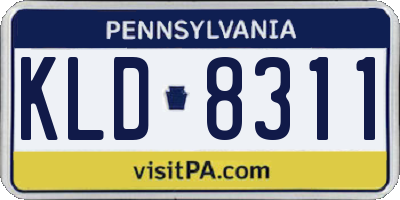 PA license plate KLD8311