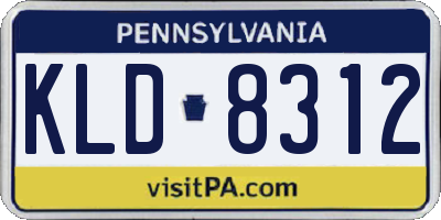 PA license plate KLD8312