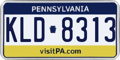 PA license plate KLD8313