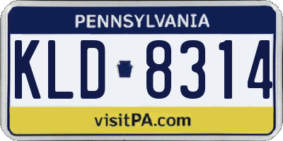 PA license plate KLD8314