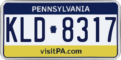 PA license plate KLD8317
