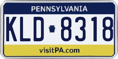 PA license plate KLD8318