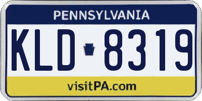 PA license plate KLD8319