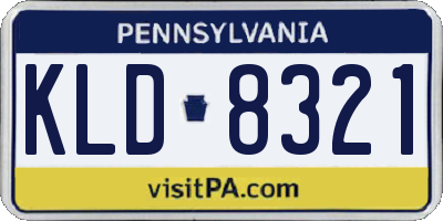 PA license plate KLD8321