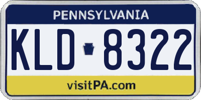 PA license plate KLD8322