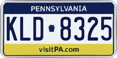 PA license plate KLD8325