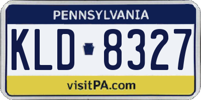 PA license plate KLD8327