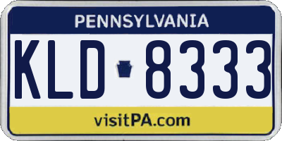 PA license plate KLD8333