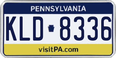 PA license plate KLD8336