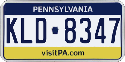 PA license plate KLD8347