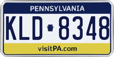 PA license plate KLD8348
