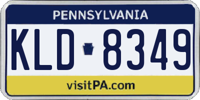 PA license plate KLD8349