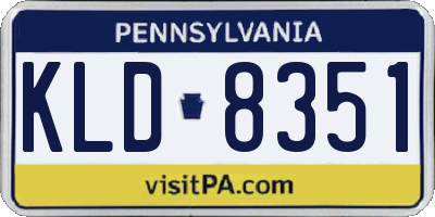PA license plate KLD8351