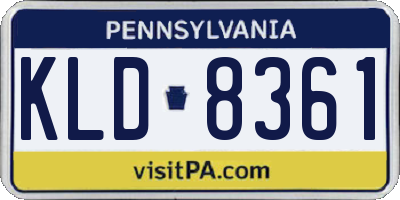PA license plate KLD8361