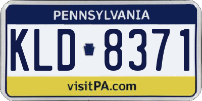 PA license plate KLD8371