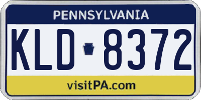 PA license plate KLD8372