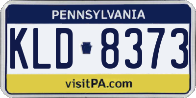 PA license plate KLD8373