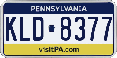 PA license plate KLD8377
