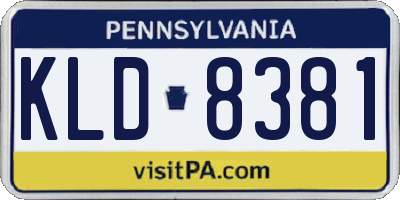 PA license plate KLD8381